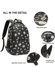 3pcs Girl Chrysanthemum Patterned Children Backpack Set School Bag Lunch Box Pencil Case