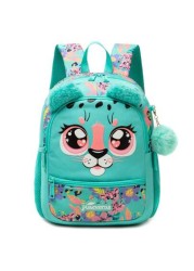 1pc Cute 13 Inch Animal Backpack Kindergarten Outdoor Sports Little Girl With Small Pendant