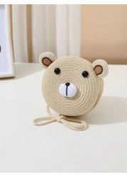 1pc Girls Cute Princess Bear Handbag Princess Travel Beach Bag Suitable For Daily Wear