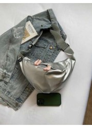 1pc New Fashion Versatile High End Solid Color Shoulder Bag Simple Large Capacity Outdoor Commute Crossbody Bag