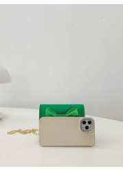 Fashionable Structured PU Shoulder Bag For Girls Cute Bow Decor Mini Square Crossbody Bag Flap Cover Coin Pouch