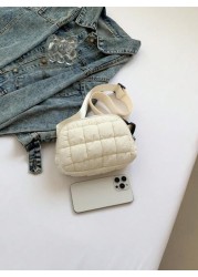 1pc Girls Plaid Stitching Thread Shoulder Bag Zip Closure Crossbody Sport Backpack Suitable For Daily Use