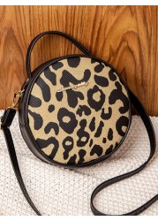 Stylish Leopard Print Women s Shoulder Crossbody Round Bag Leopard Print Bag
