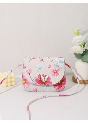Mini Print Butterfly Decor Metal Accent Shell Crossbody Bag