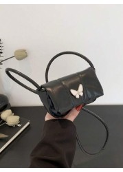 1pc Pretty Bow Casual Fashion Simple Shoulder Crossbody Small Shoulder Bag Fashionable Small Square Bag Simple Western Style Niche Handbag Cute Casual Shoulder Crossbody Bag Bow Decoration Pu Crossbod