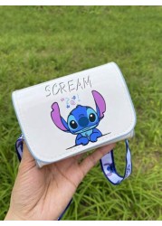 Disney 1pc Disney Stitch Cartoon Fashion Kids One Shoulder Crossbody Snack Bag Cute Stylish For Girls