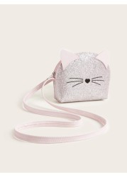 One Piece Girls Kitten Light Pink Gretel Half Circle Cute Mini Crossbody Bag Gift For Daily Use