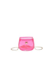 1pc Candy Colored PVC Mini Chain Crossbody Bag For Girls Suitable For Daily Use