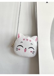1 Piece Young Girl Pu Leather Zipper Closure Cute Kid Mini Crossbody Bag Suitable For Daily Use In All Seasons