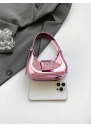 Girls Fashionable Glossy Handbag Coin Purse Butterfly Decor Small Crossbody Bag