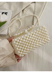 1pc Beaded Handbag Fashion Pearl Small Shoulder Bag Spring Summer