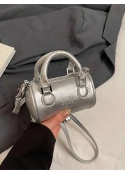 Girls Letter Print Mini Pillow Handbag Shoulder Messenger Bag