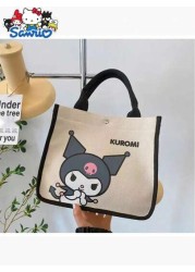 Sanrio Hello Kitty Canvas Kids Tote Bag Lightweight Cute Multifunctional Girl s Handbag With Cosmetic Bag Available In Red Green And Black