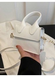 1 Pc New Model Girl s Retro Solid Color Handbag Made Of Pu Material Magnetic Opening And Closing Design Small And Light Simple And Casual A Must Have For Daily Outings