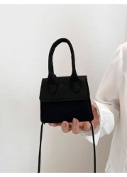 1pc Magnetic Opening And Closing Spring New Korean Cute Mini Bag Crossbody Versatile Casual Handbag Solid Color Versatile Stylish Shoulder Bag Lipstick Bag Coin Bag Suitable For All Occasions Girls Cr