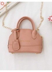 1pc Fashionable And Cute Children s Bags Small And Fresh Girls Handbags Cute Chain Crossbody Handbags High End Solid Color Bags With Letter Prints Smooth Zippers Litchi Pattern Girls Handbags Crossbod