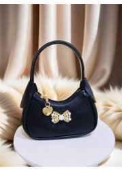 Rhinestone Pearl Bow Decor Girls Handbag New Autumn Winter Fashion Kid s Mini Bag Princess Style Coin Purse Cute Tote Bag Christmas Gift Birthday Present Candy Bag Lipstick Case Accessory Pouch Snack