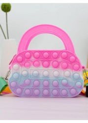 Heart Shaped Tote Bag Silicone Crossbody Bag Unicorn Wallet Stress Relief Waterproof Durable Storage Pouch