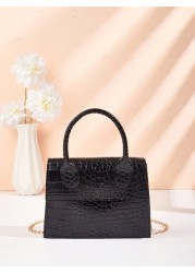 1pc Crocodile Pattern Girls Handbag Chain Crossbody Shoulder Bag Ideal For Daily Use Party And Mother s Day Gift