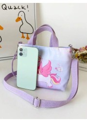 Kids Unicorn Print Cute Crossbody Handbag Suitable For Daily Use
