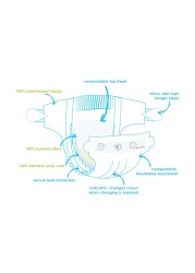 PureBorn Organic Bamboo Nappies Size 4 7-12kg 48 Diapers