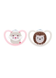 Nuk Space Soother 0-6m SNK713 Multicolour Pack of 2