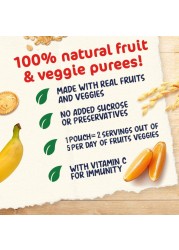 Nestle Cerelac Fruits Puree Pouch, Banana, Orange, Biscuit, from 6 Months, 90g
