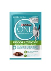 Purina One Indoor Advantage with Chicken in Gravy Cat Wet Food, 1 Years and above, 85g Pack of 12