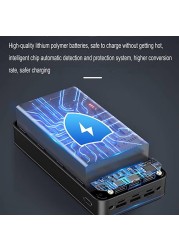 باور بانك 50000 مللي أمبير شحن سريع مع شاشة LED، شاحن محمول عالي السعة، 3 مخارج USB ومصباح يدوي، متوافق مع iPhone وSamsung وXiaomi وHuawei والأجهزة اللوحية والمزيد