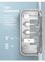 LDNIO Power Strip With Five Socket And Three USB Port
