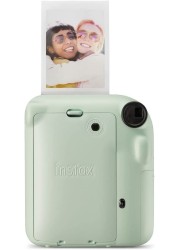 Fujifilm Instax Mini 12 Instant Film Camera, Auto Exposure With Built-In Selfie Lens, Mint Green