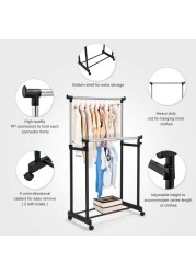Fitto Clothes Drying Foldable Stand - Adjustable &amp; Space-Saving, Black, Portable Laundry Rack for Indoor &amp; Outdoor Use