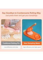 Fitto 2-in-1 Dumpling Maker - Easy DIY Dumpling & Ravioli Maker with Press Mould and Stuffing Spoon, Quick & Simple Dumpling Press Tool for Homemade Dumplings, Empanadas, Ravioli, Pastries & More