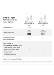 Google Chromecast With Google TV HD, Snow