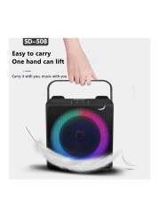 SD508 المنزل كاريوكي مكبر صوت بخاصية البلوتوث قابل للنقل ميكروفون لاسلكي مزدوج تلفزيون مباشر راديو FM TF بطاقة USB مضخم صوت مركز الموسيقى الصوت