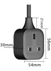 DKURVE&reg; 3 Meter 1 Way Gang Extension Lead 13 AMP Single Socket Extension Lead, UK 3 Pin Fused Plug male to female Travel Use Extension Cord Power Strip Plug, Extension for Travel, Home &amp; office