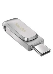 سانديسك ألترا دوال درايف لوكس ذاكرة فلاش USB نوع سي 64 غيغابايت - فضي
