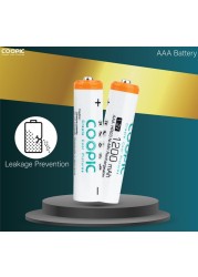COOPIC Create Cool Pictures Rechargeable AAA Batteries, 1200mAh High Capacity Batteries 1.2V HR03 NiMH Low Self Discharge (4pcs)…