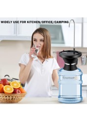 FITTO USB Rechargeable Water Bottle Dispenser Pump – Portable Automatic Electric Drinking Pump for 1-5 Gallon Jugs, Ideal for Home, Office, Kitchen, Indoor & Outdoor Use, Camping, and Picnics