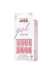 Kiss Gel Fantasy Color False Nails Ribbons Pink 24 PCS