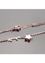 Aiwanto Ankle Chain Rose Gold Anklet Star Lucky Anklet
