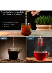 FinalPress Original Coffee Tea Maker Portable Stainless Steel Micro French Press Patented 3in1 Technology for Hot Iced Cold Brew Perfect for Home Camping Travel UPGRADED V2