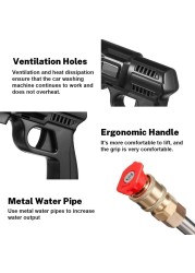 Generic YU Well 48V 25000mAh 30Bar Cordless High Pressure Car Washer With Nozzles Water Gun Set