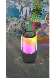 Green Lion Palma 2 RGB Portable Speaker, 1500mAh Battery, 5W Power, IPX7 Waterproof, TWS, RGB Light, Extra Bass, 52mm Speaker, Bluetooth V5.3, 6H Playtime - Black
