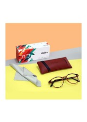 TOM OLIVER Blue Light Blocking Lightweight Computer Screen Glasses, Computer Reading/Gaming/TV/Phone for Women Men Teens Anti Eyestrain &amp; UV Glare (Round,Brown DA)
