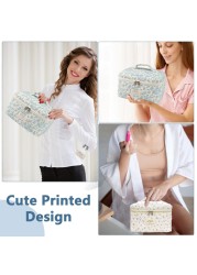 Large Makeup Bag Cute Cosmetic Bag for Women Girls Floral Coquette Aesthetic Toiletry Bag Travel Make Up Organizer Bag