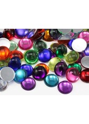 9mm Blue Sapphire Lite H118 Flat Back Acrylic Round Cabochon Pro Grade 75 Pieces