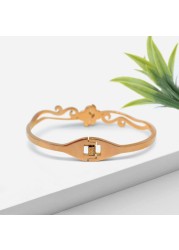 JANNAH Women&#39;s Fashion Bracelet | JANNAH Women&#39;s Fashion Bracelet | Four-Leaf Clover Wrist Band Hinge with Cubic Zirconia Inlaid Bangles for Women