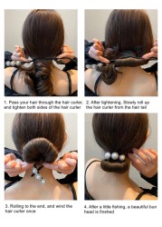 4 Pcs Tie Dye Deft Bun Hair Bun Makers for Womens Gradient French Twist Hairstyle Velvet Scrunchie Classy Multicolor Cloth Magic Clip Reusable Quick Bun