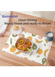 Sunveno لتغذية الأطفال، مفارش ملابس متعددة الأغراض للسفر يمكن التخلص منها، 20 قطعة/الحزمة